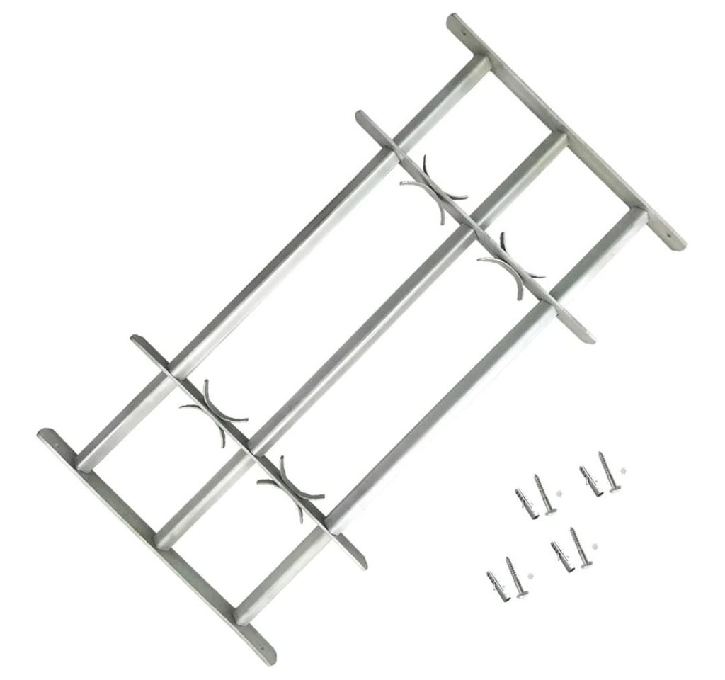 Thumbnail - vidaXL Fensterschutzgitter, Fenstergitter Verstellbar mit 3 Querstäben 700-1050 mm