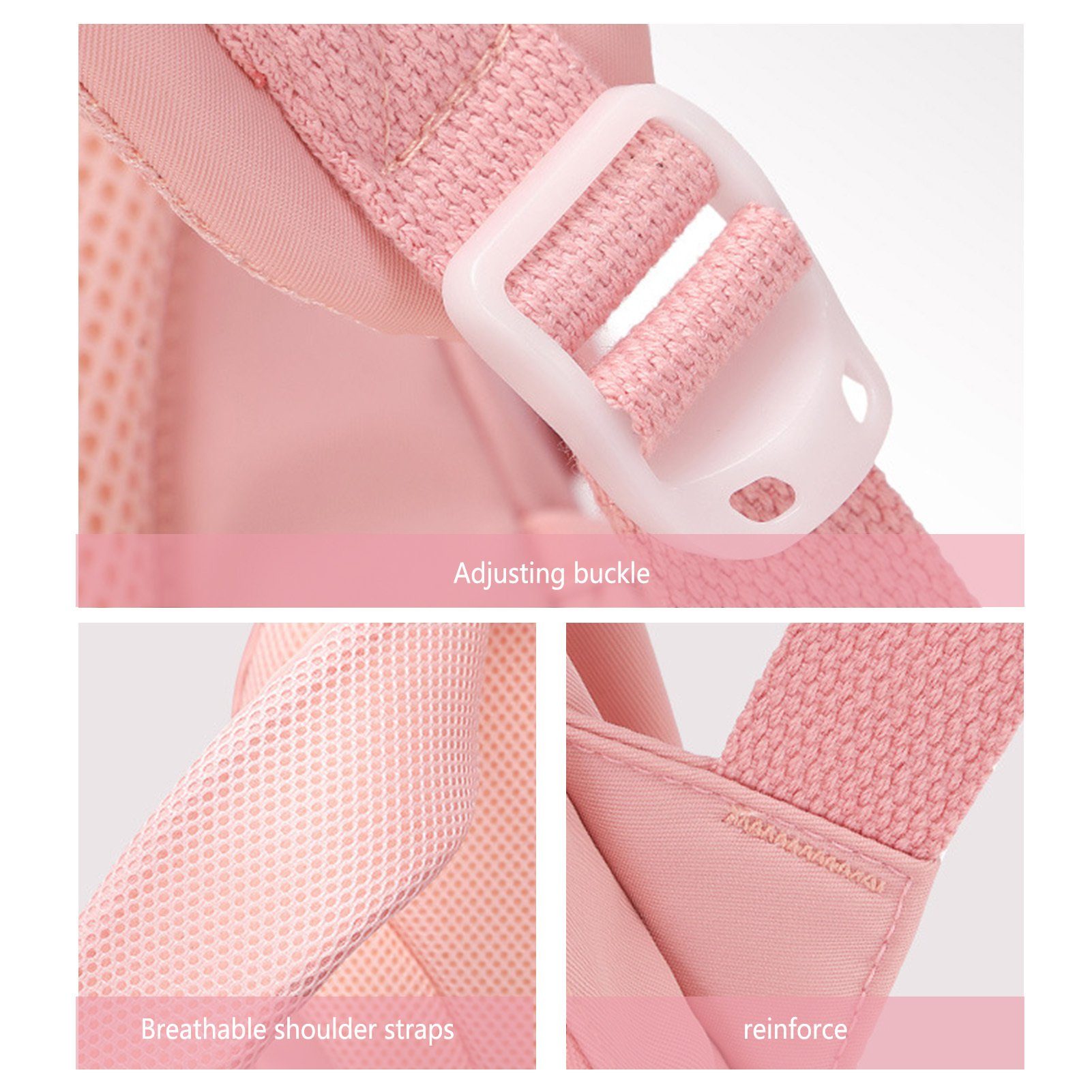 Große Blusmart Für Niedlicher Rucksack Rucksack Mädchen, Tragbar, Schultasche pink