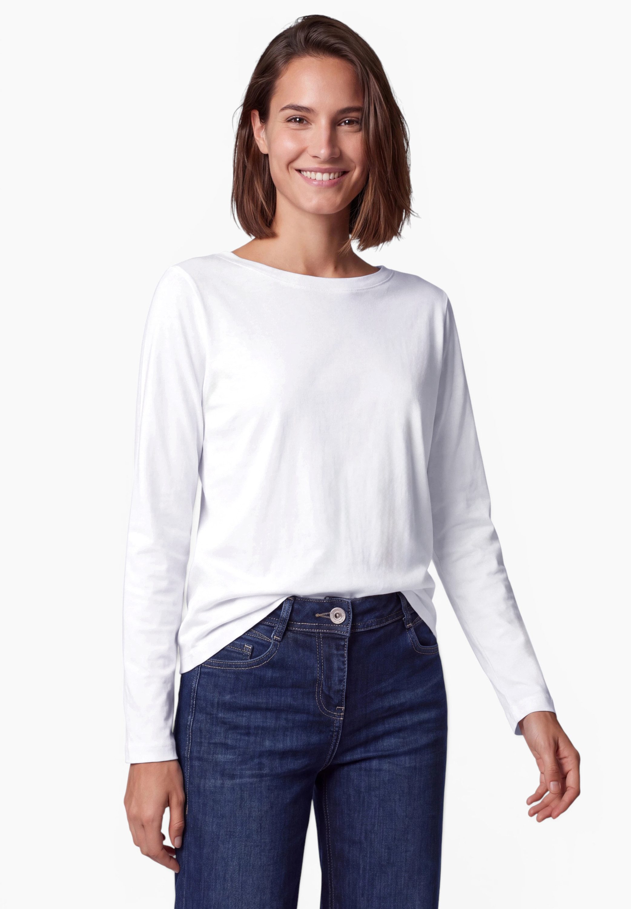 CECIL Langarmshirt mit U-Boot-Ausschnitt