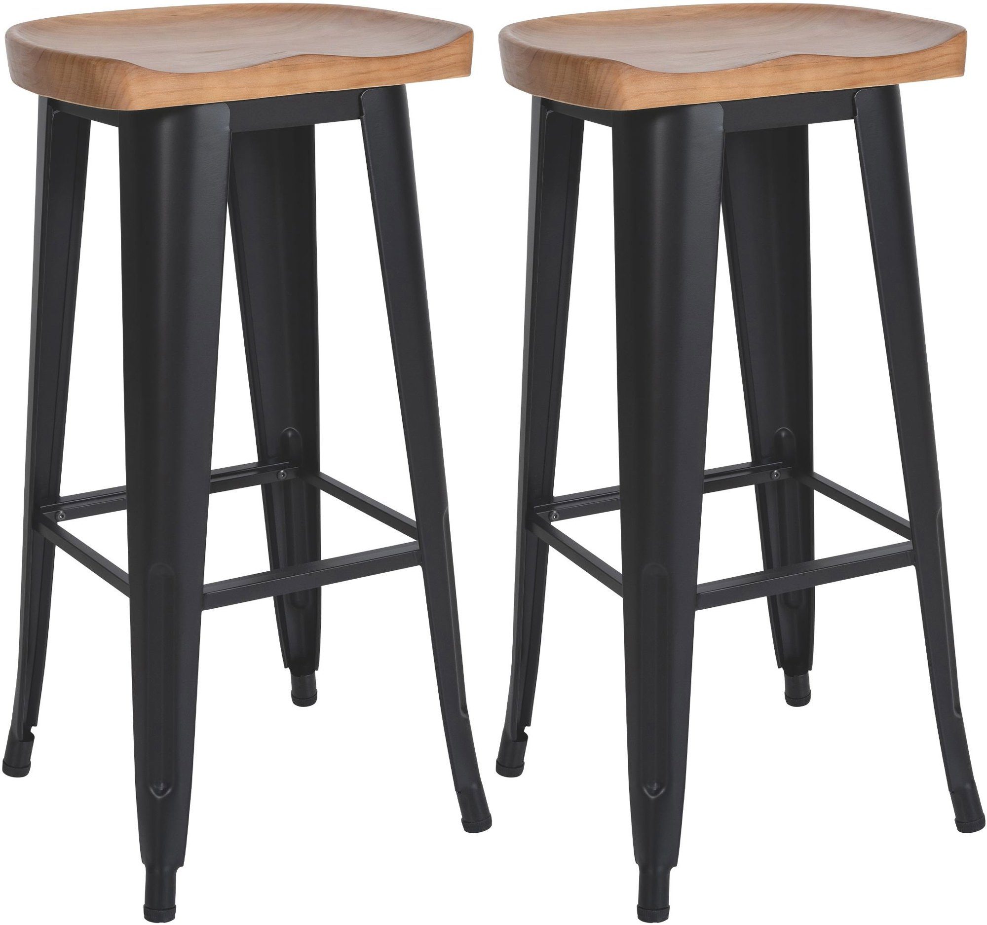 CLP Barhocker Clara (2er Set, 2 St., 2er), Sitz aus Massivholz mit Vierfußg günstig online kaufen