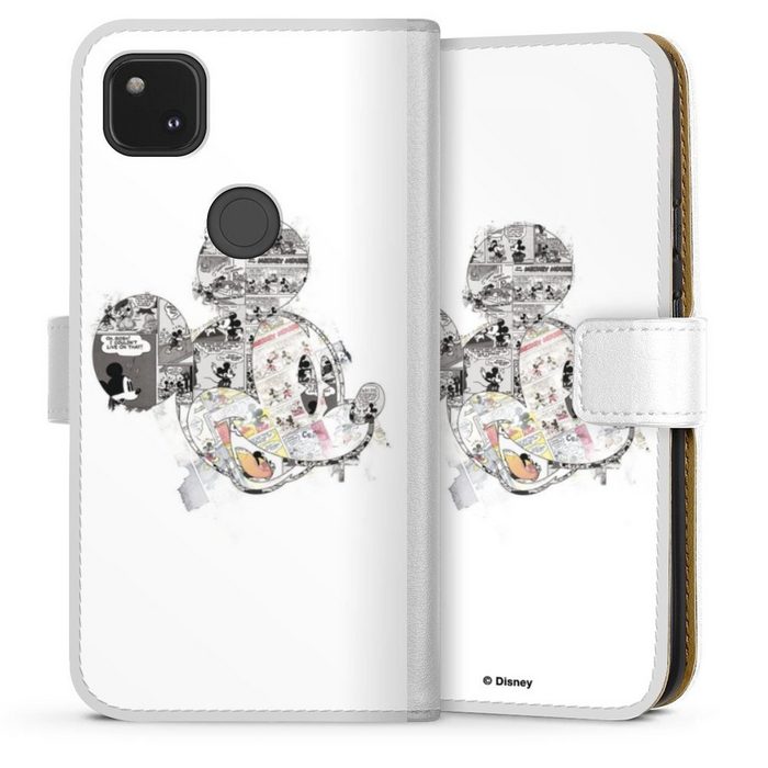 DeinDesign Handyhülle Mickey Mouse Offizielles Lizenzprodukt Disney Mickey Mouse - Collage Google Pixel 4a Hülle Handy Flip Case Wallet Cover Handytasche Leder