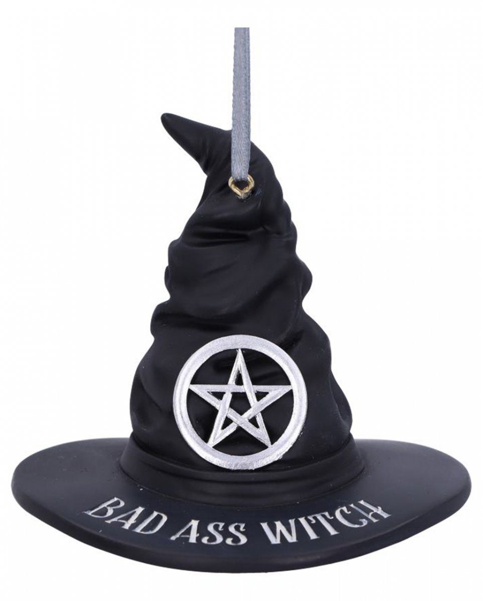 Horror-Shop Dekofigur Bad Ass Witch Ornament zum Aufhängen 9 cm