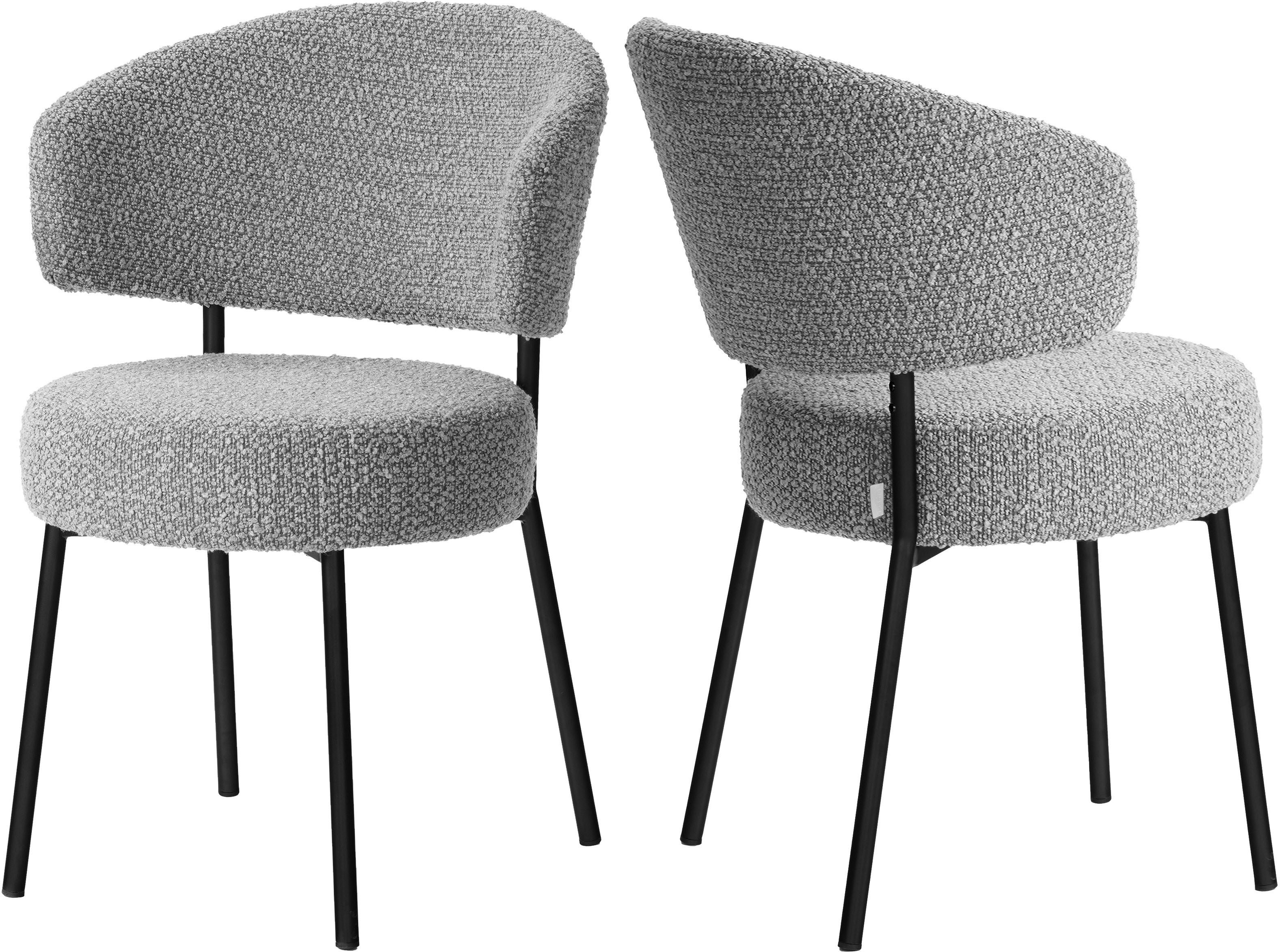 LeGer Home by Lena Gercke Esszimmerstuhl Sölve (Set, 2 St), Boucle Bezugsstoff, Metallgestell, Sitztiefe 48 cm