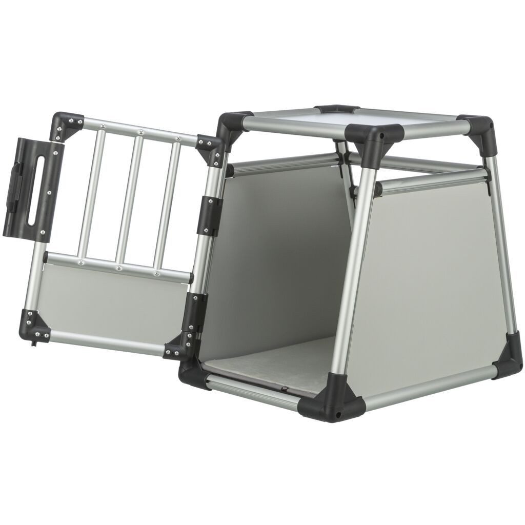 TRIXIE Tiertransportbox Transportbox, Aluminium - hellgrau/silber - 46 × 56 × 60 cm