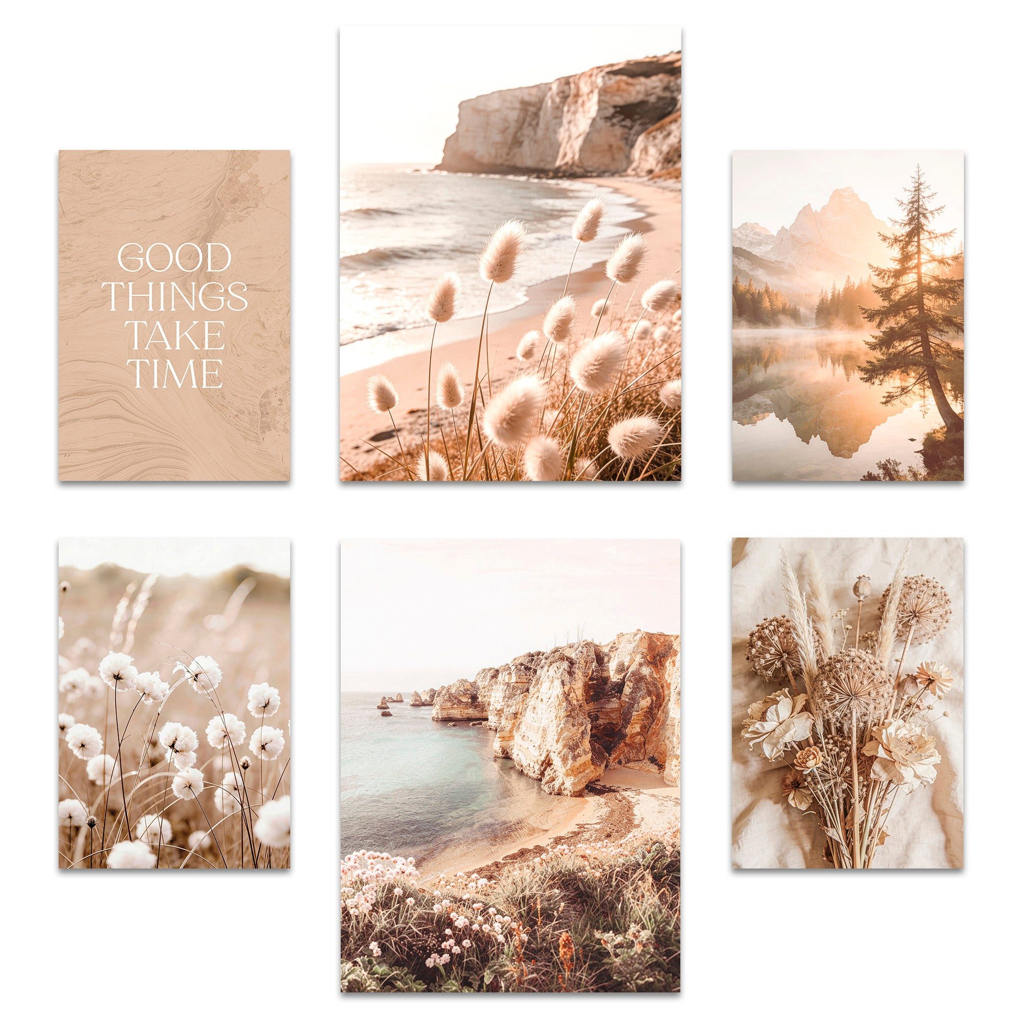 ARTFAVES Bilder-Collage Poster Set Boho Summer I mehrteilige Bilderwand I Wandbilder Sommer, (Wandbilder modern, 6 St)