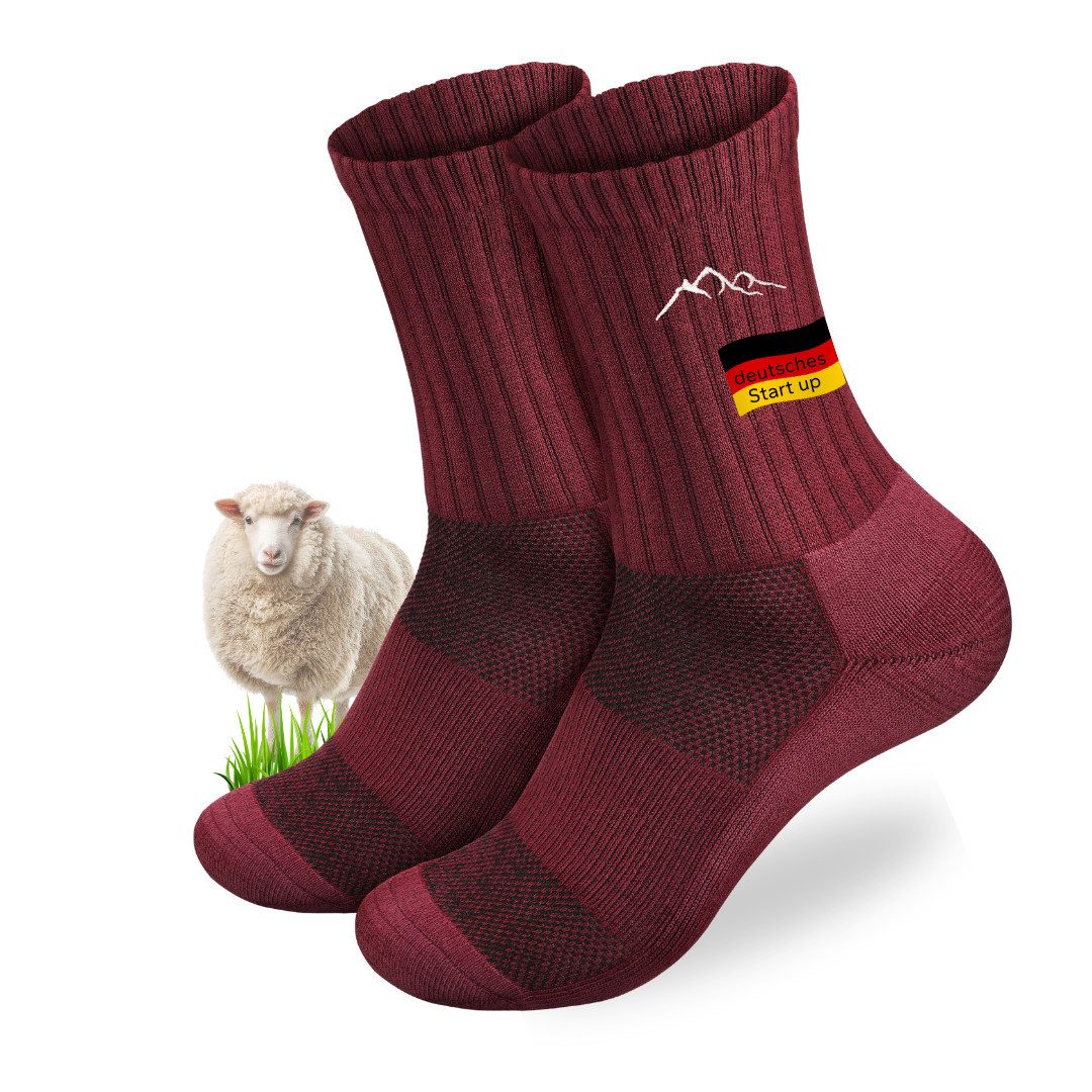 Gipfelgaudi Wandersocken Merino Socken, Unisex Socken, Gepolsterte Ferse, schnelltrocknend