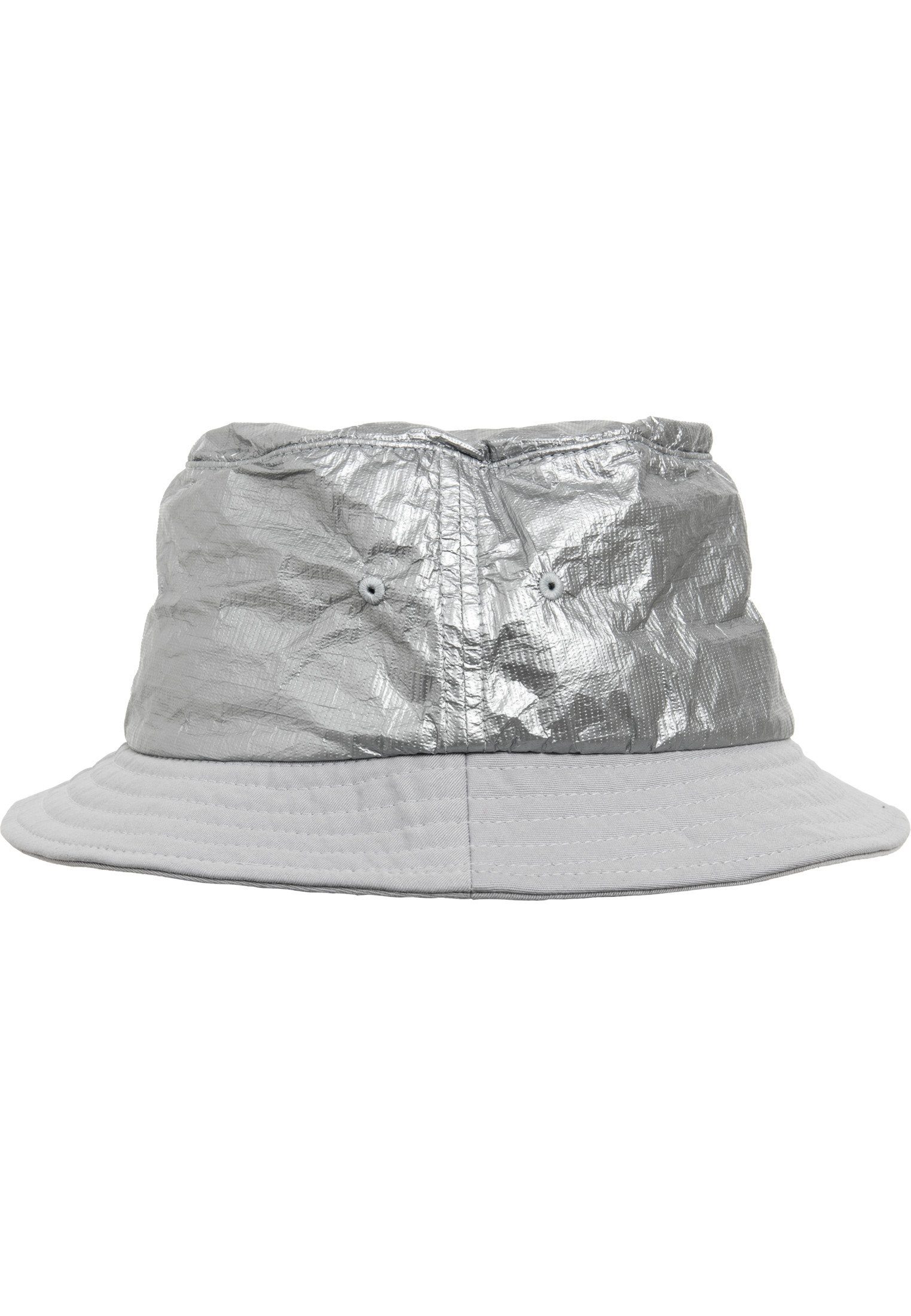 Hat silver Bucket Cap Bucket Crinkled Paper Flex Flexfit Hat