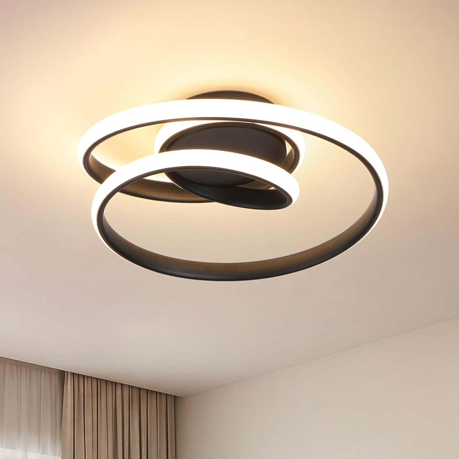 BlingBin LED Deckenleuchte 44W/37 W LED Deckenlampe, 3000K Warmweiß Modern, LED fest integriert, Tageslichtweiß, Spiralform aus …