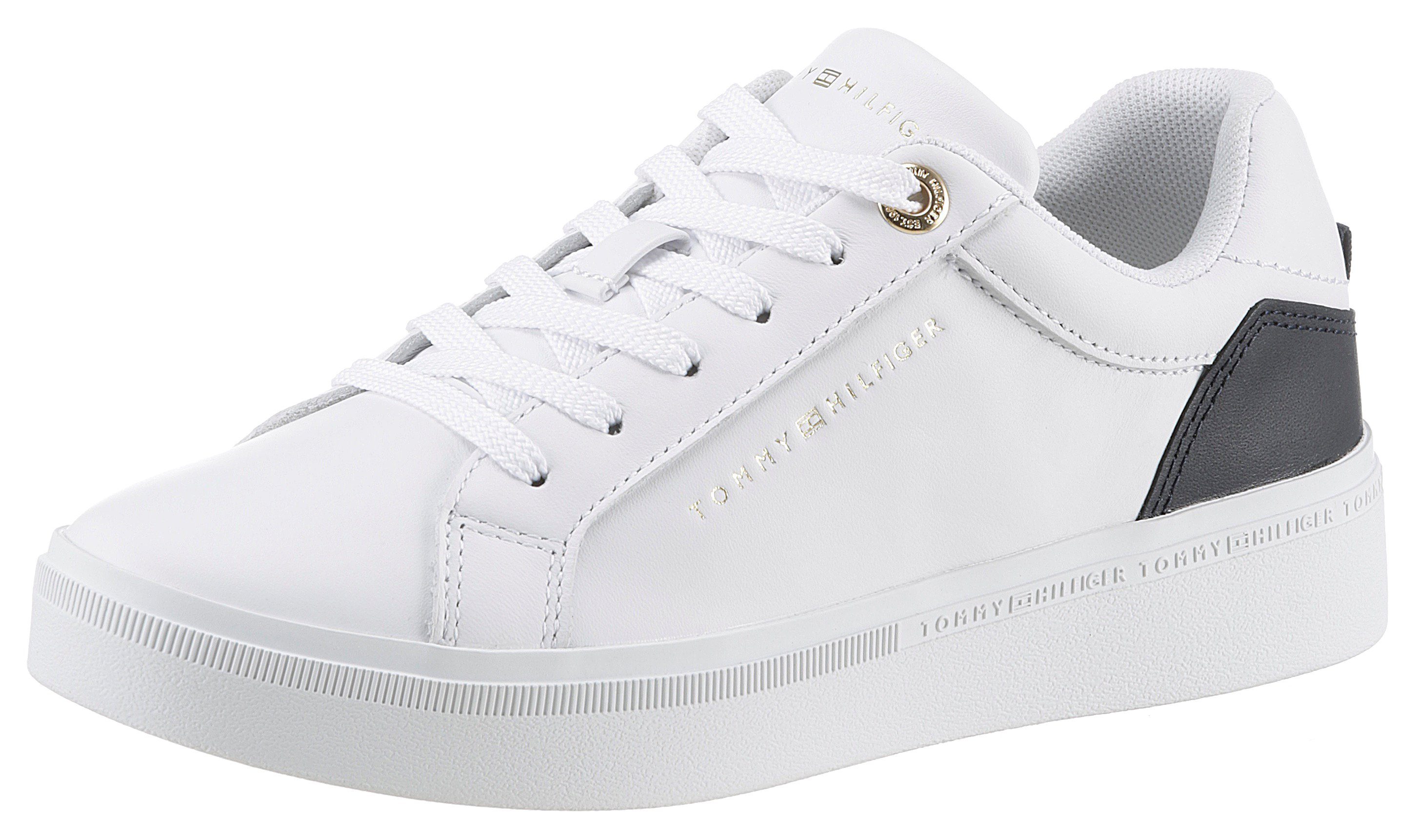 Tommy Hilfiger ELEVATED ESSENTIAL COURT SNEAKER Plateausneaker mit Kontrastbesatz an der Ferse, Freizeitschuh, Halbschuh, Schnürschuh