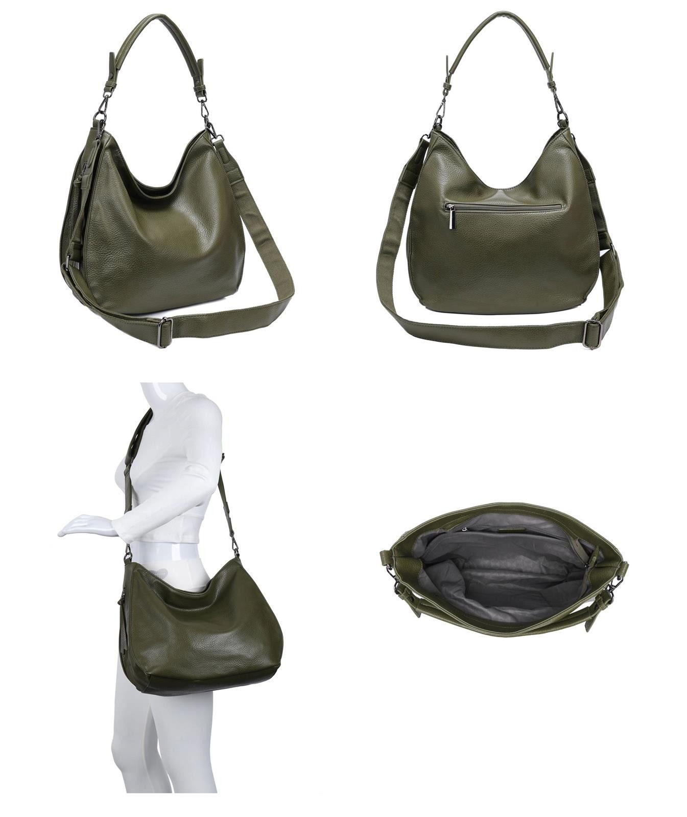 ITALYSHOP24 Schultertasche DAMEN TASCHE SHOPPER Hobo günstig online kaufen