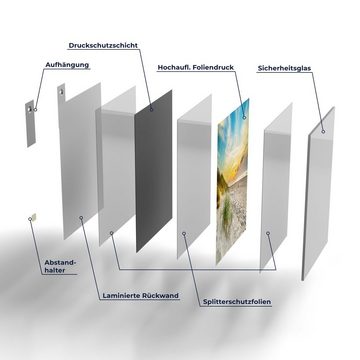 DEQORI Glasbild 'Baltischer Dünenstrand', 'Baltischer Dünenstrand', Glas Wandbild Bild schwebend modern