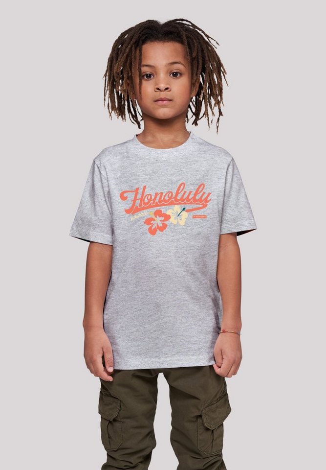F4NT4STIC T-Shirt Honolulu Print, Das Model ist 145 cm groß und trägt Größe  145/152