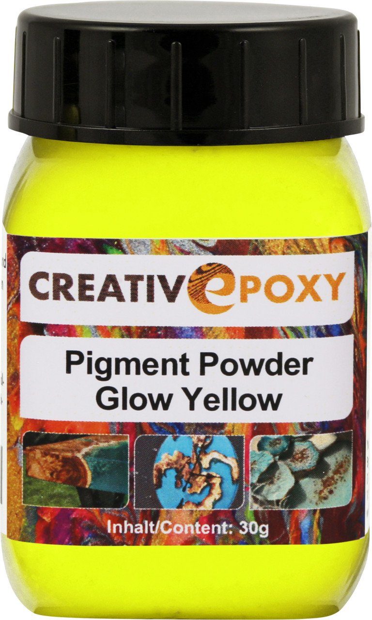 Boldt Bastelnaturmaterial Pigment Pulver Glow Yellow 30 g Blacklight, Neon