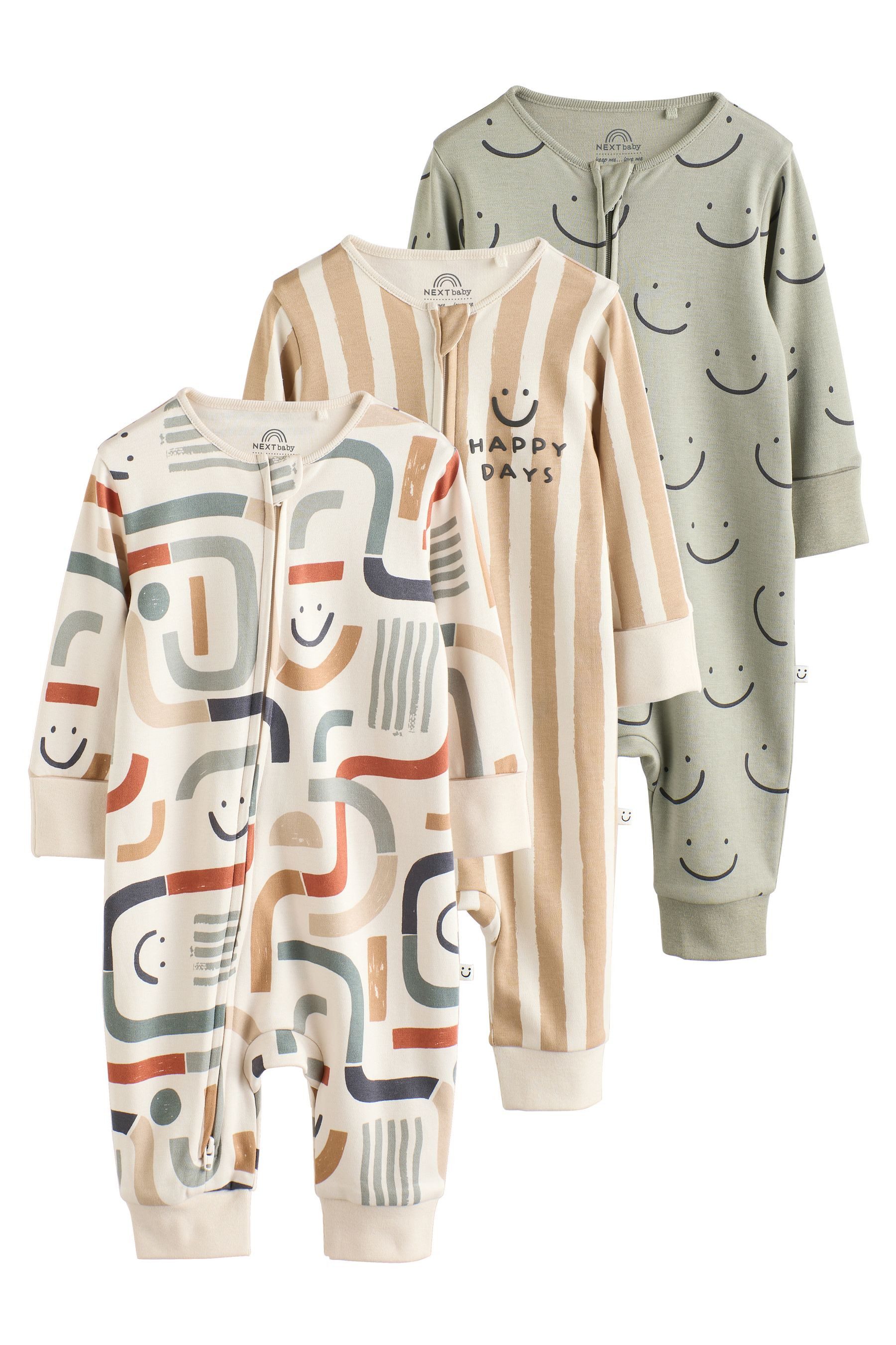 Next Schlafoverall Baby Пижамы mit Baby-Bear-Motiv, 3er-Pack (3-tlg)
