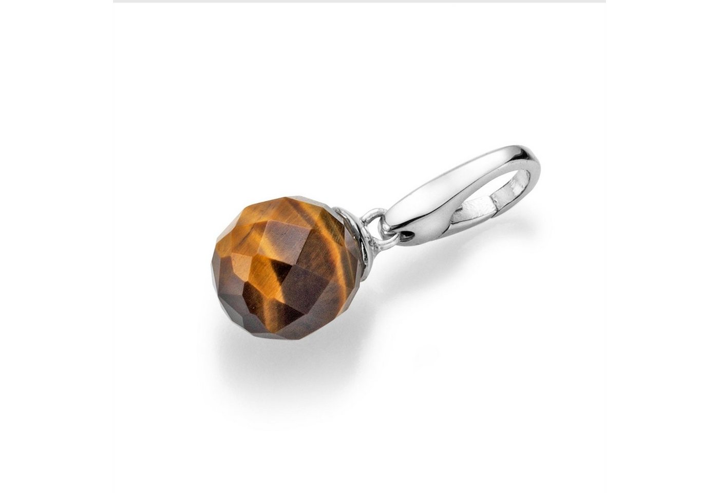 GIORGIO MARTELLO MILANO Charm Kugel Tigerauge Kugel mit Symbolkraft, Silber 925