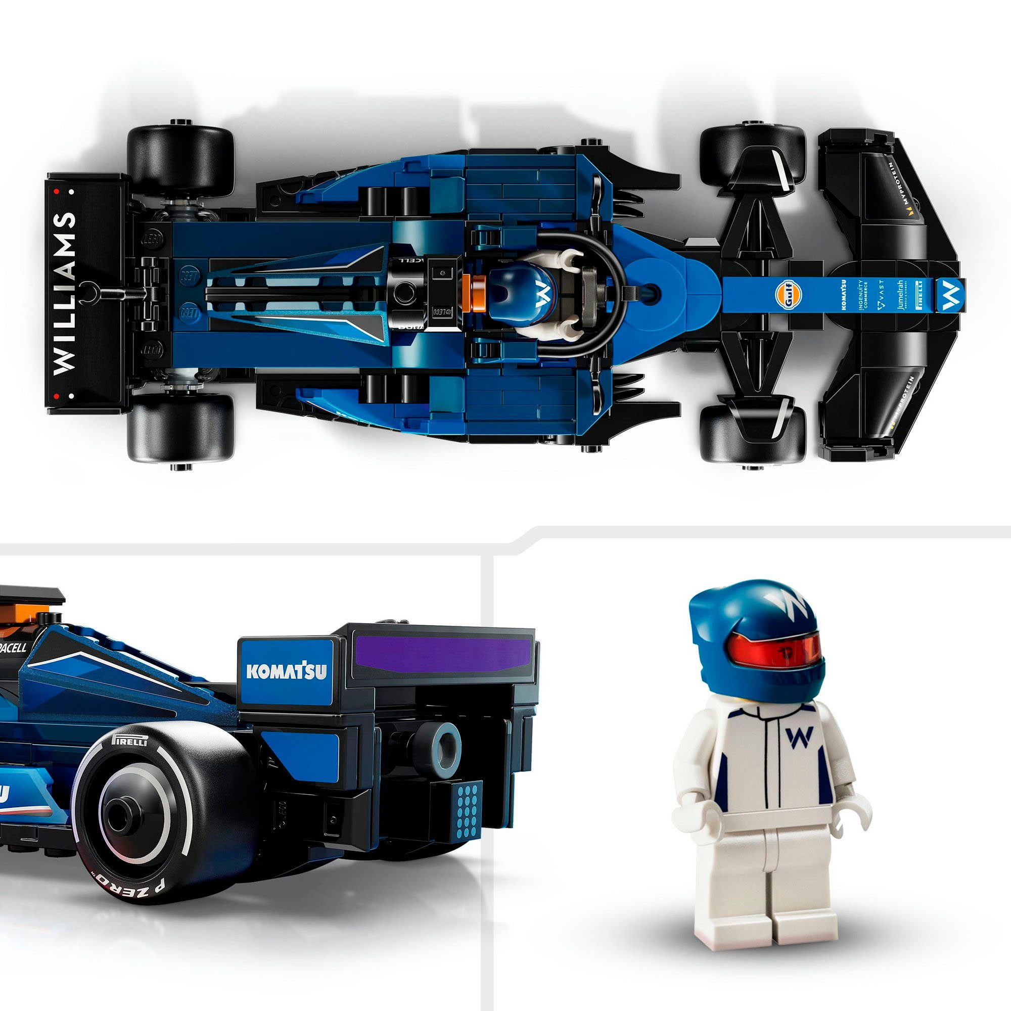 LEGO® Williams Racing FW46 F1 Rennauto (77249), LEGO Speed Champions Konstruktionsspielsteine, (263 St), Made in Europe – Bild 5 von 5