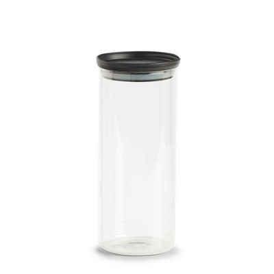 Zeller Present Vorratsglas Vorratsglas m. Kunststoffdeckel, Borosilikat Glas/ Kunststoff, 1250 ml, schwarz, Ø10,3 x 23,6 cm