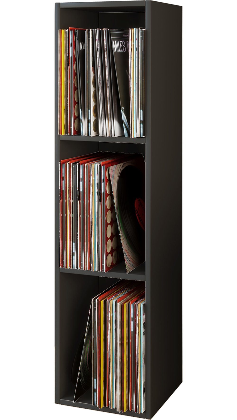 VCM Standregal Platto B. 34 x T. 30 x H. 107 cm, Holz Schallplatten Regal, BluRay Aufbewahrung, 3 Fächer, Holzwerkstoff