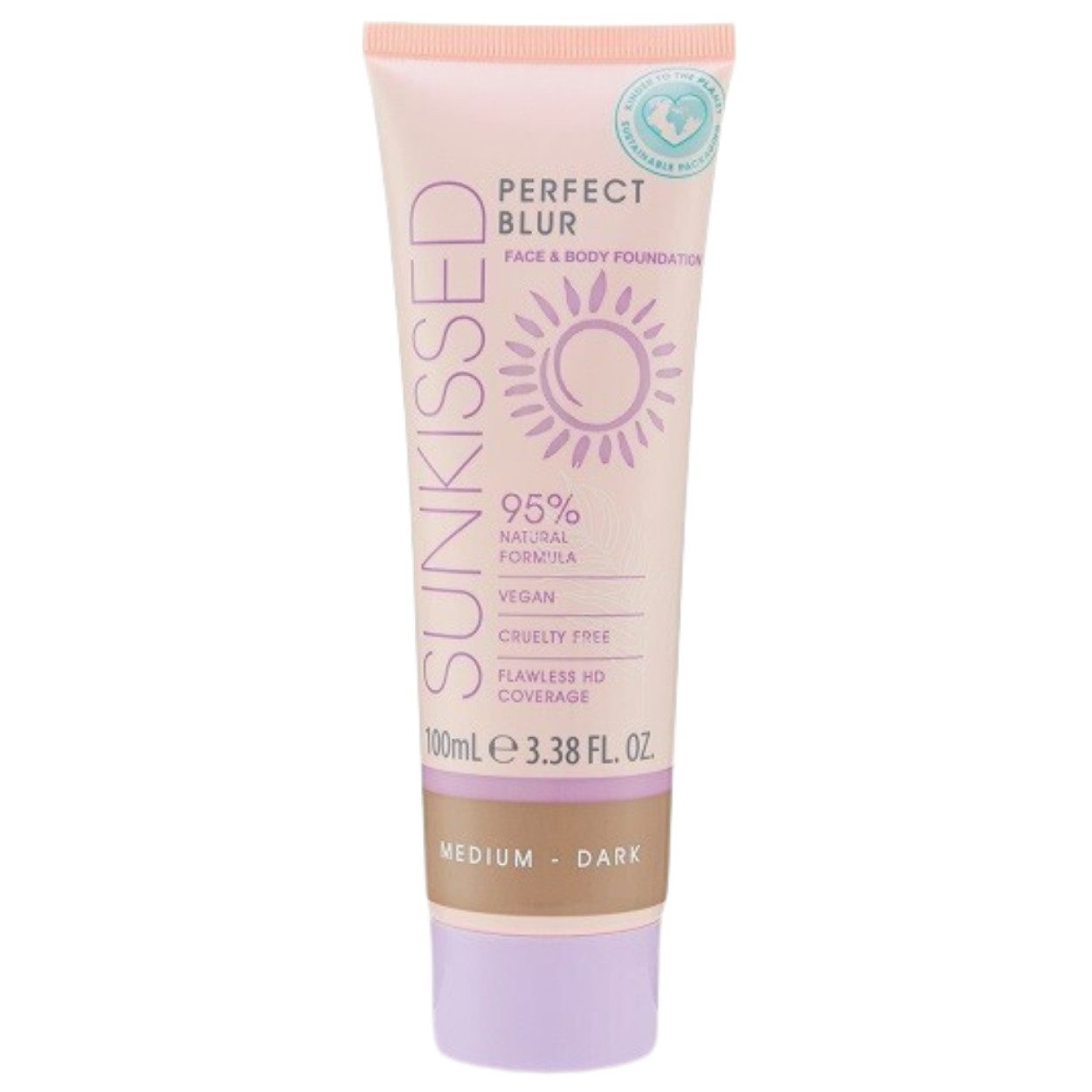 SUNKISSED Foundation Sunkissed Perfect Blur Teint-Make-up Medium Dark 100 ml, 1-tlg., Kaschiert kleine Unebenheiten und gleicht den Hautton aus