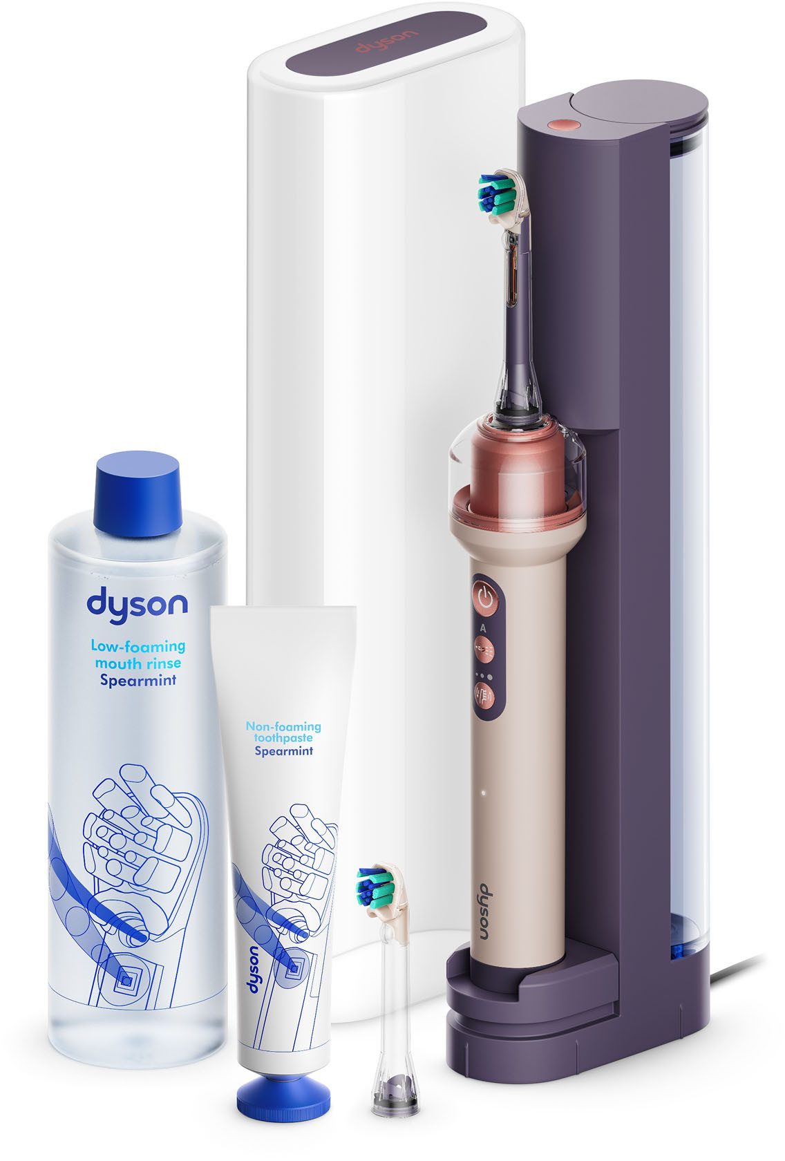 DYSON Elektrische Zahnbürste Dyson CameraJet™, Aufsteckbürsten: 2 St., Integrierte Kamera mit Gap Optical Targeting