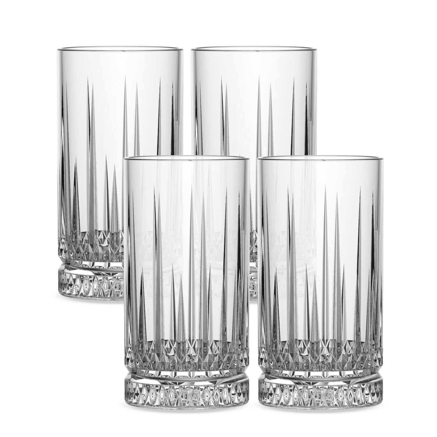 Gläser-Set GENTOR Glas Set Longdrinkglas 4er Set Wasserglas Saftglas Kristallglas
