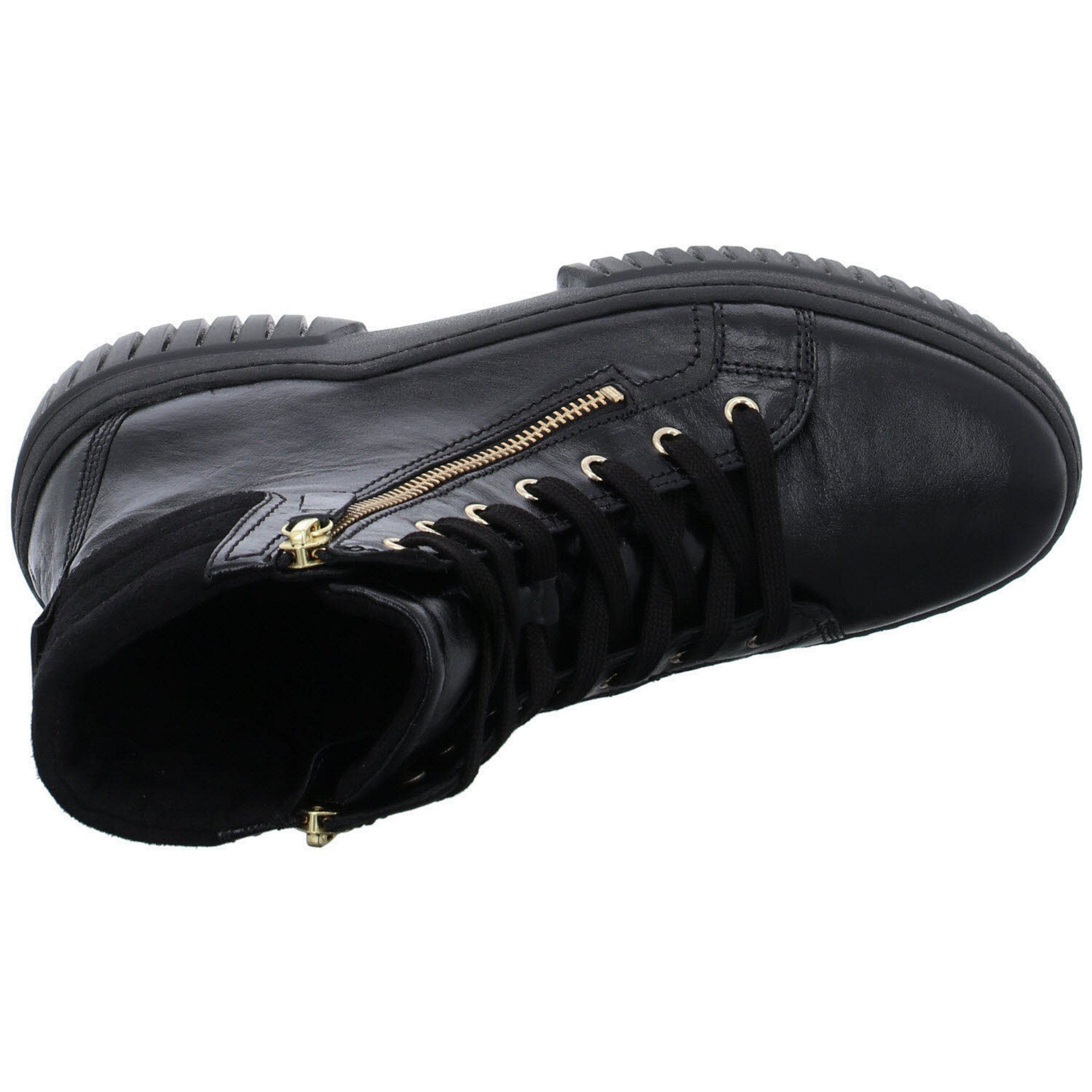 Schnürstiefel (gold) Glattleder Boots Elegant Schuhe Freizeit Damen Gabor Stiefeletten schwarz