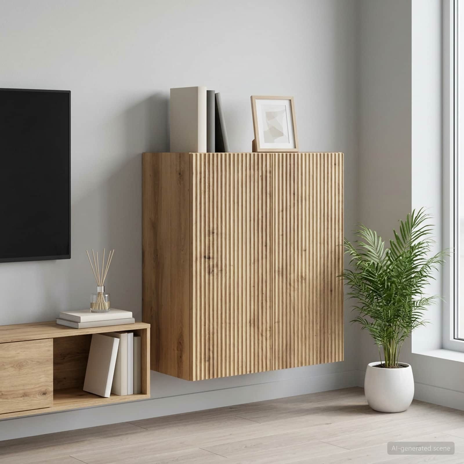 vidaXL Schranksystem Wandschrank 59 x 31 x 60 cm Holzwerkstoff Artisan-Eiche (1-St)