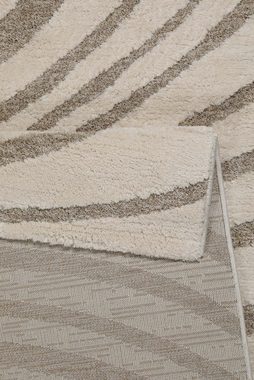Teppich Björn, Wecon home, Höhe: 18 mm, Flauschiger Kurzflorteppich mit Wellendesign, Skandi Look, Wohnzimmer