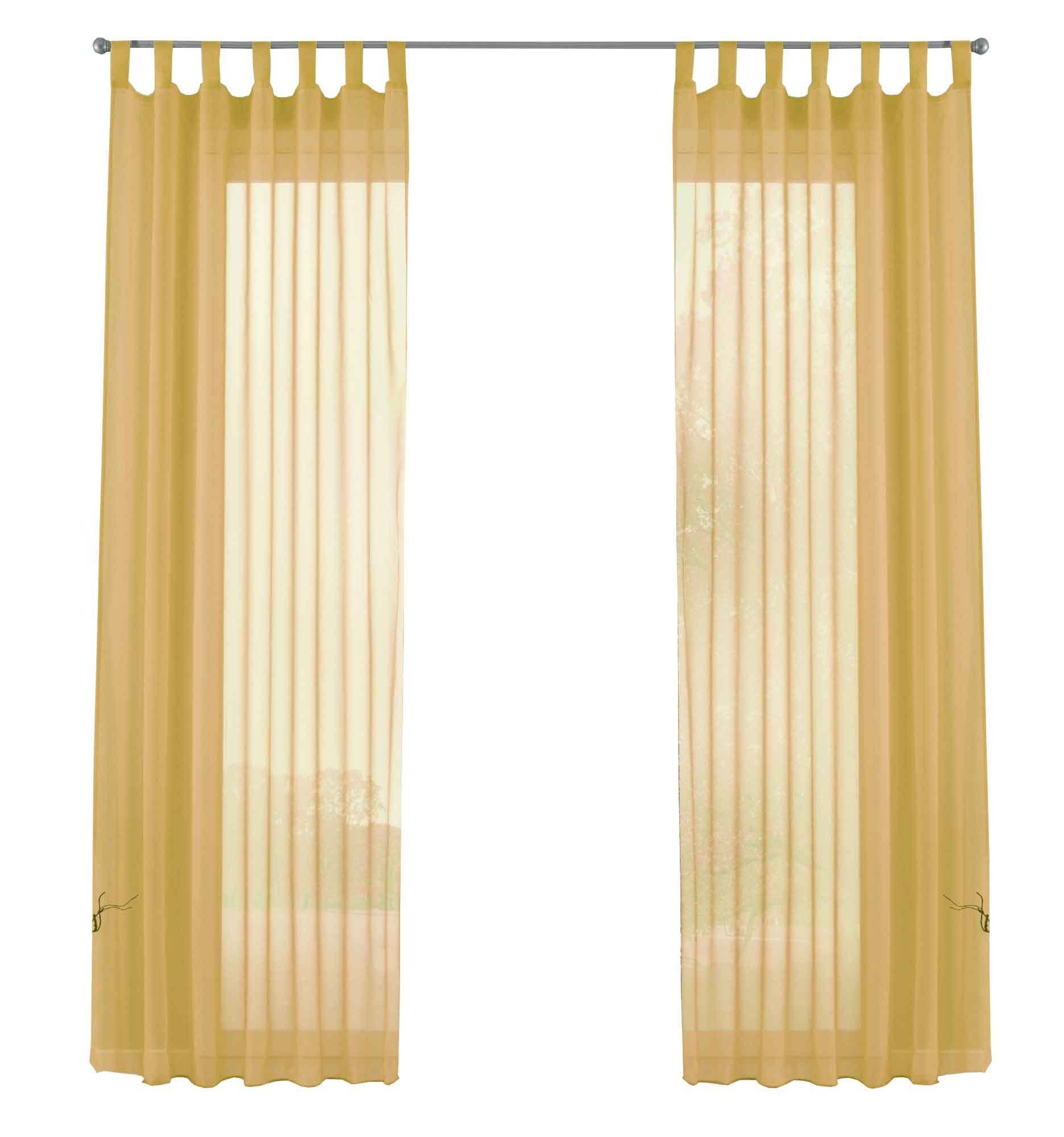 Gardinenbox Gardine (2 St), Schlaufen, transparent, Voile, Transparent Vorhang Set Voile Bleibandabschluss 61000CN
