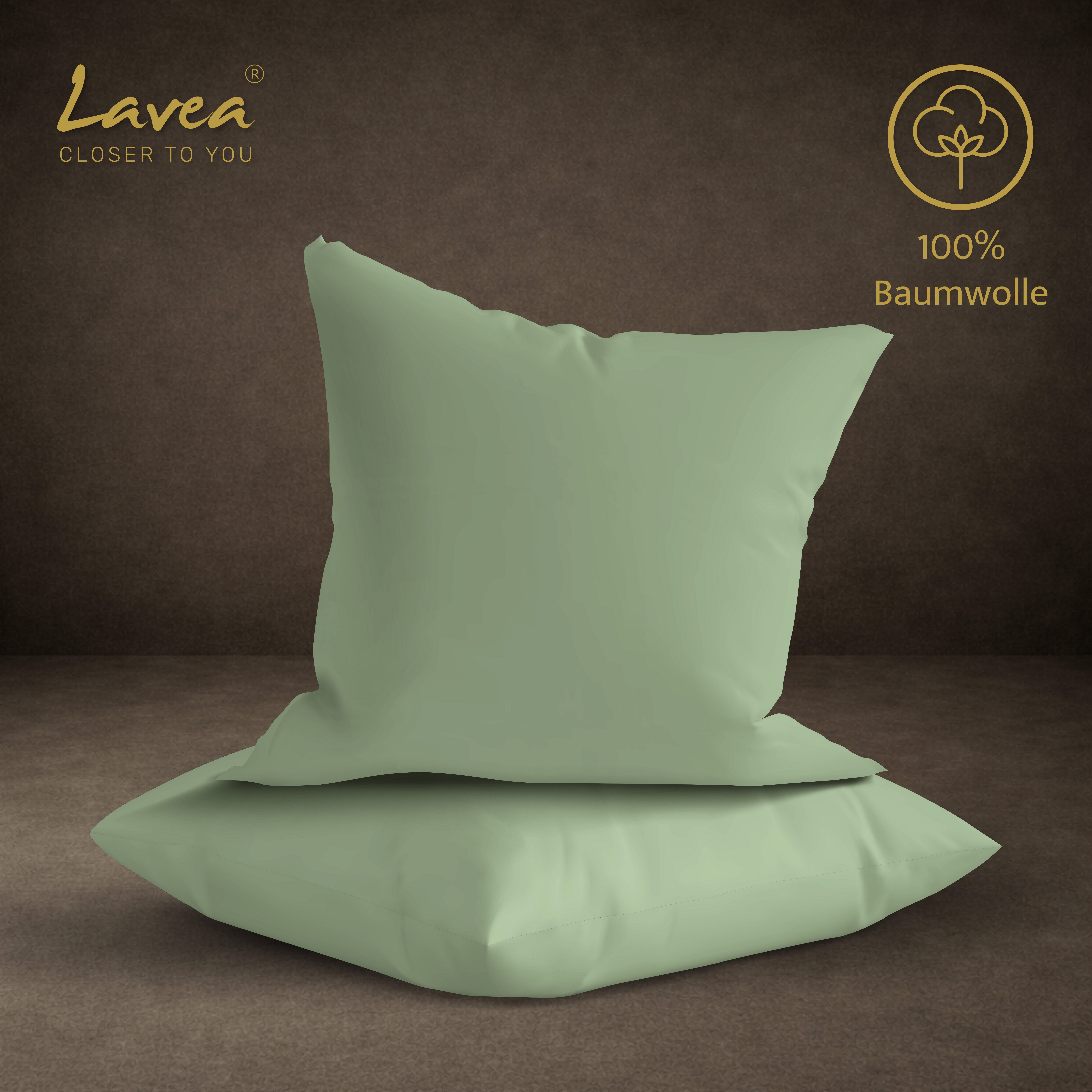 Lavea Kissenbezug 2er Set 100% Baumwolle flauschig, Jasmin, Kissenhülle, Kissenbezüge, (2 Stück), pflegeleicht, langlebige Qualität, mit Reißverschluss – Bild 5 von 5