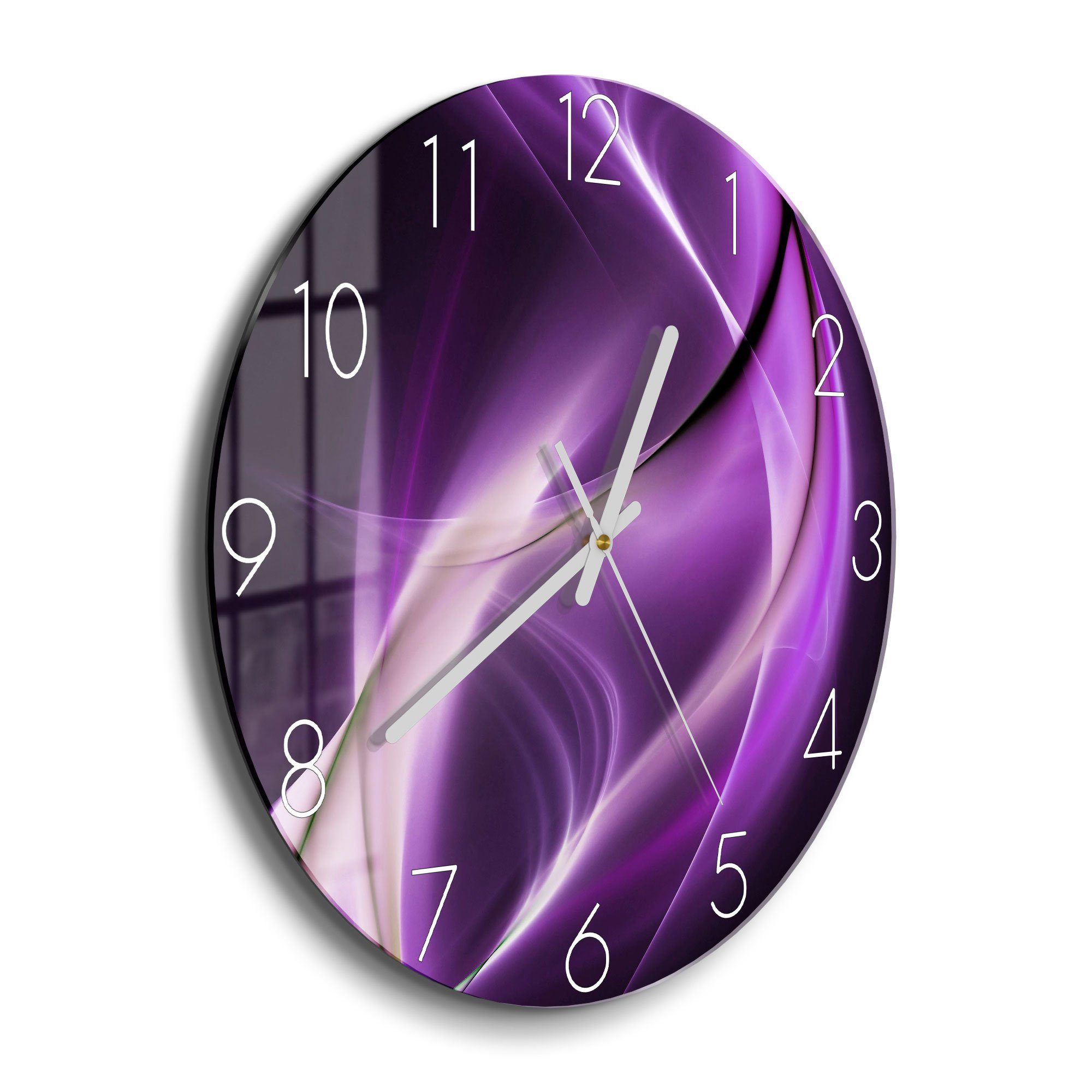 DEQORI Wanduhr 'Ultraviolettes Lichtspiel' (Glas Glasuhr günstig online kaufen