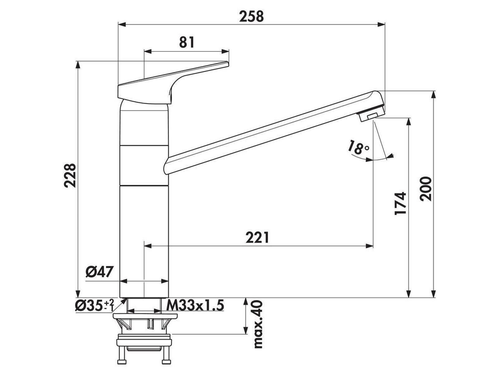 Ideal Standard Küchenarmatur Einhebelmischer Cerafit 3 chrom 5024154