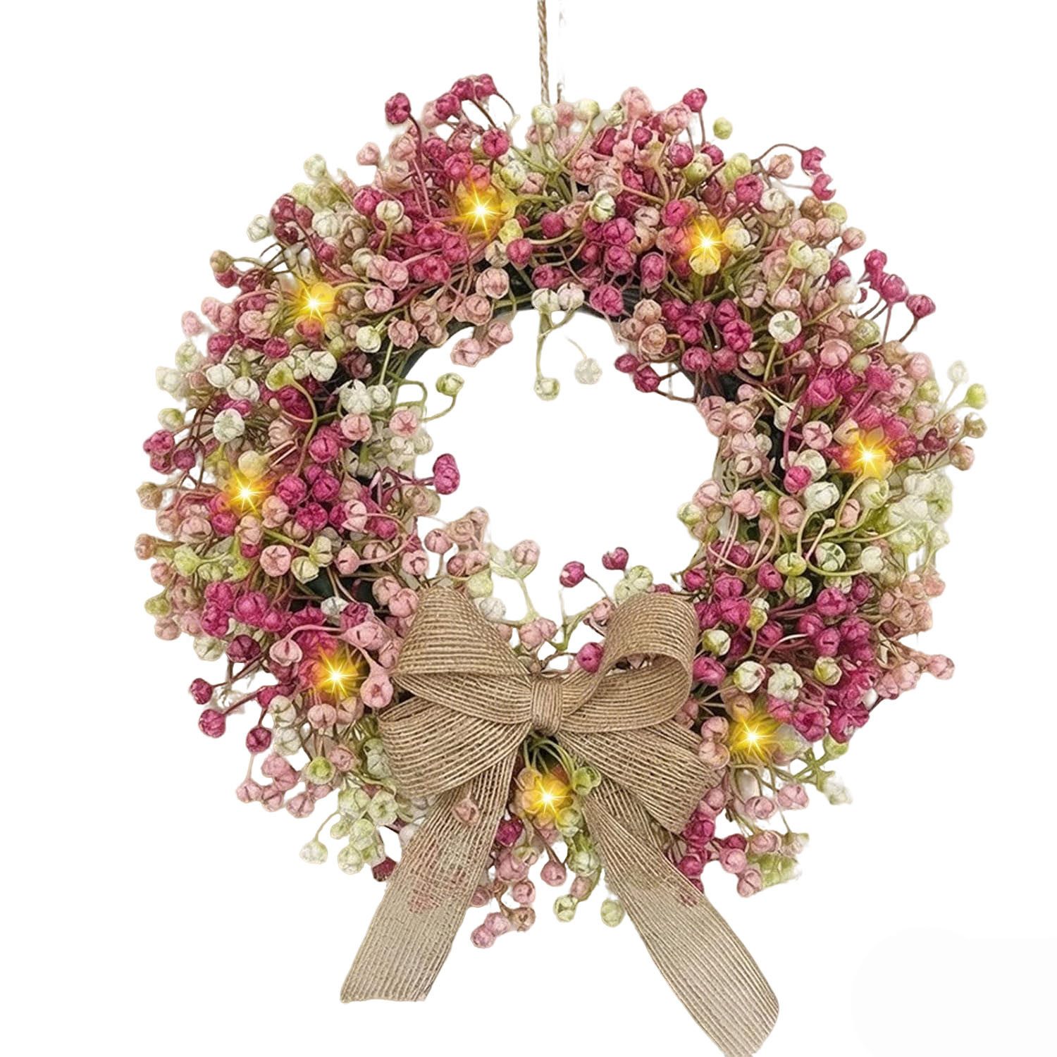 Agger Dekokranz 30/40 cm Frühlings-Kunstblumenkranz, Wanddekorkranz, Frühlings-Türkette