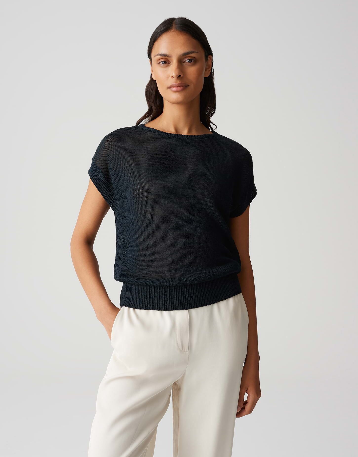 OPUS Strickpullover PAJULA Regular aus Leinen Mix günstig online kaufen