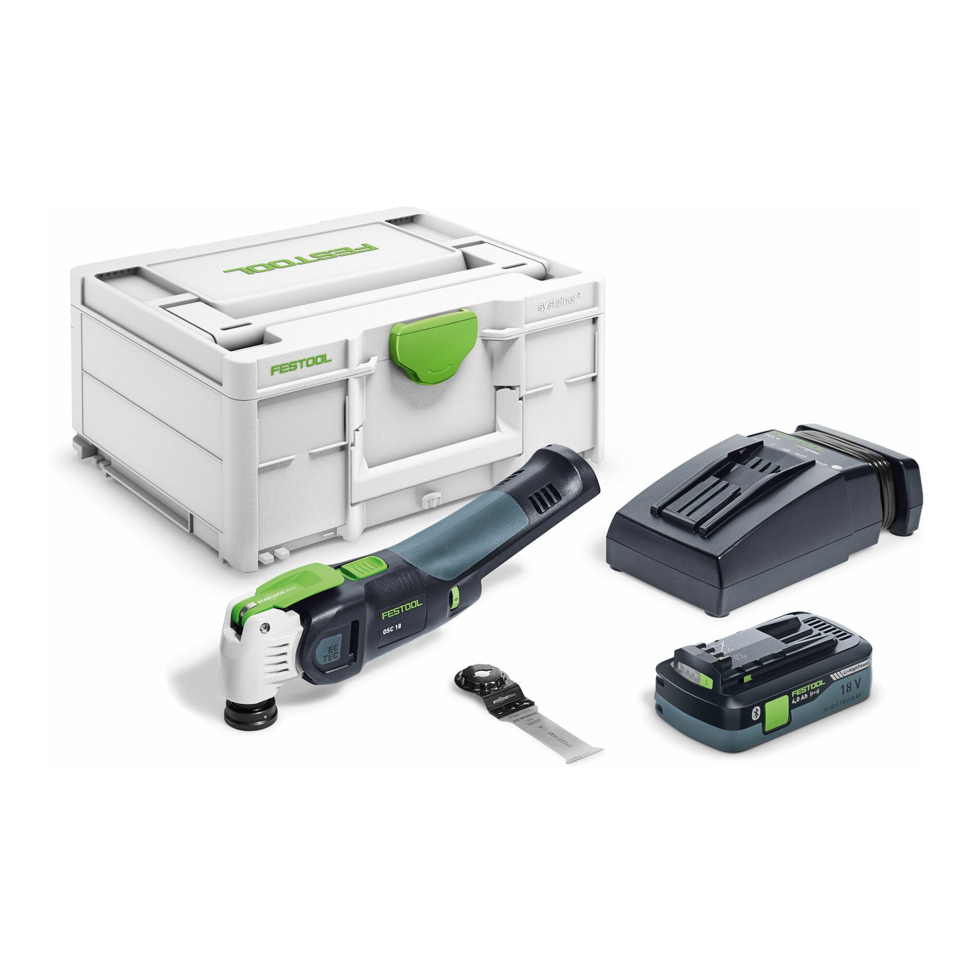 FESTOOL Akku-Multifunktionswerkzeug Festool Akku-Oszillierer OSC 18 HPC 4,0 EI-Plus VECTURO