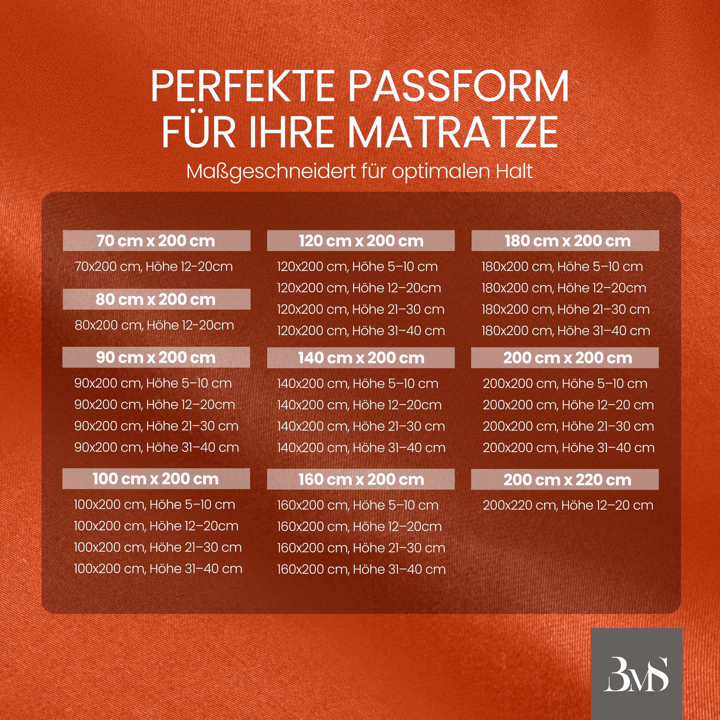 BETTWAESCHE-MIT-STIL Spannbettlaken Mako Satin Spannbettlaken, Matratzenhöhe 21-30 cm, Mako-Satin, Gummizug: rundum, (1 Stück) – Bild 5 von 5