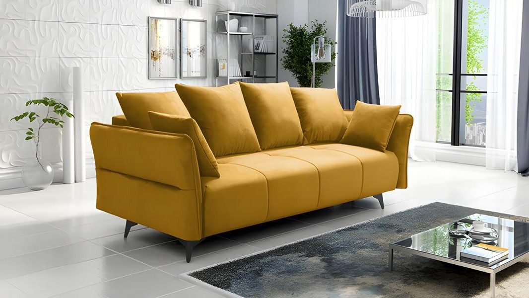 Xlmoebel Sofa XLMOEBEL Sofagarnitur in Gelb, modernes Design, pflegeleicht, Sofa 1 Teile, Made in Europa
