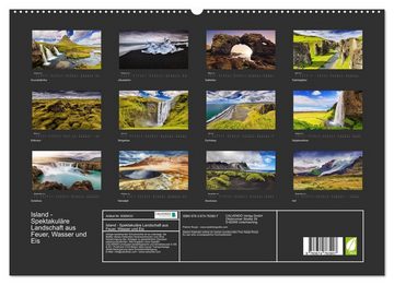 CALVENDO Wandkalender Island - Spektakuläre Landschaft aus Feuer, Wasser und Eis (Premium, hochwertiger DIN A2 Wandkalender 2023, Kunstdruck in Hochglanz)