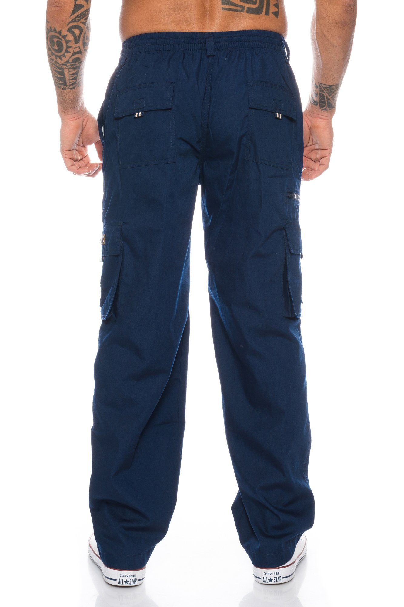 BENK Cargohose Benk Cargo Arbeitshose Hose Herren Cargohose Cargo Blau Unifarbe Pants