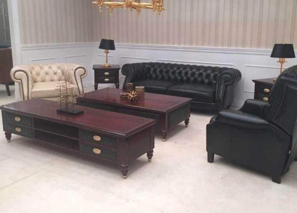 Xlmoebel Sofa Neue Chesterfield Klassik Ledercouch 3-Sitzer CHARLYNEW, Hergestellt in Europa