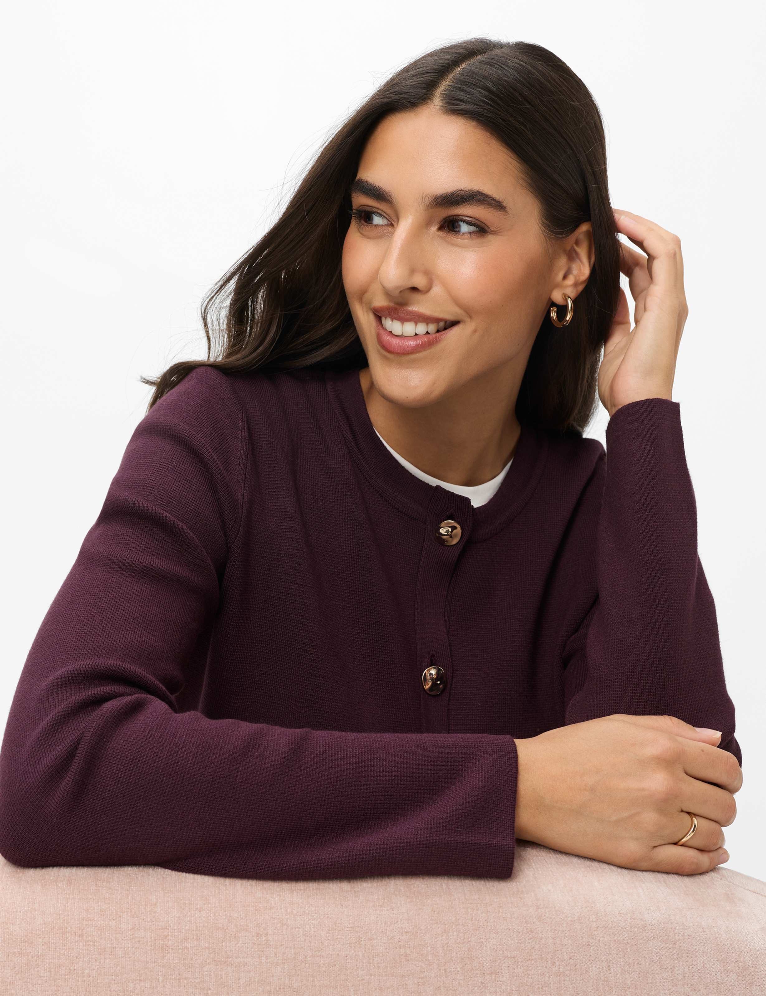 Brax Strickjacke Style AMI Easy Knit: Strickjacke im Viskosemix – Bild 3 von 5
