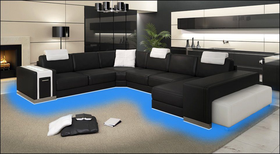 JVmoebel Ecksofa, Wohnlandschaft Sofa Couch XX Big Ledersofa Polster Ecke Ecksofa