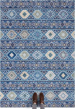 Teppich Anatolian, ELLE DECORATION, rechteckig, Höhe: 5 mm, Orient Optik, Vintage Design, gekettelt, kräftige Farben