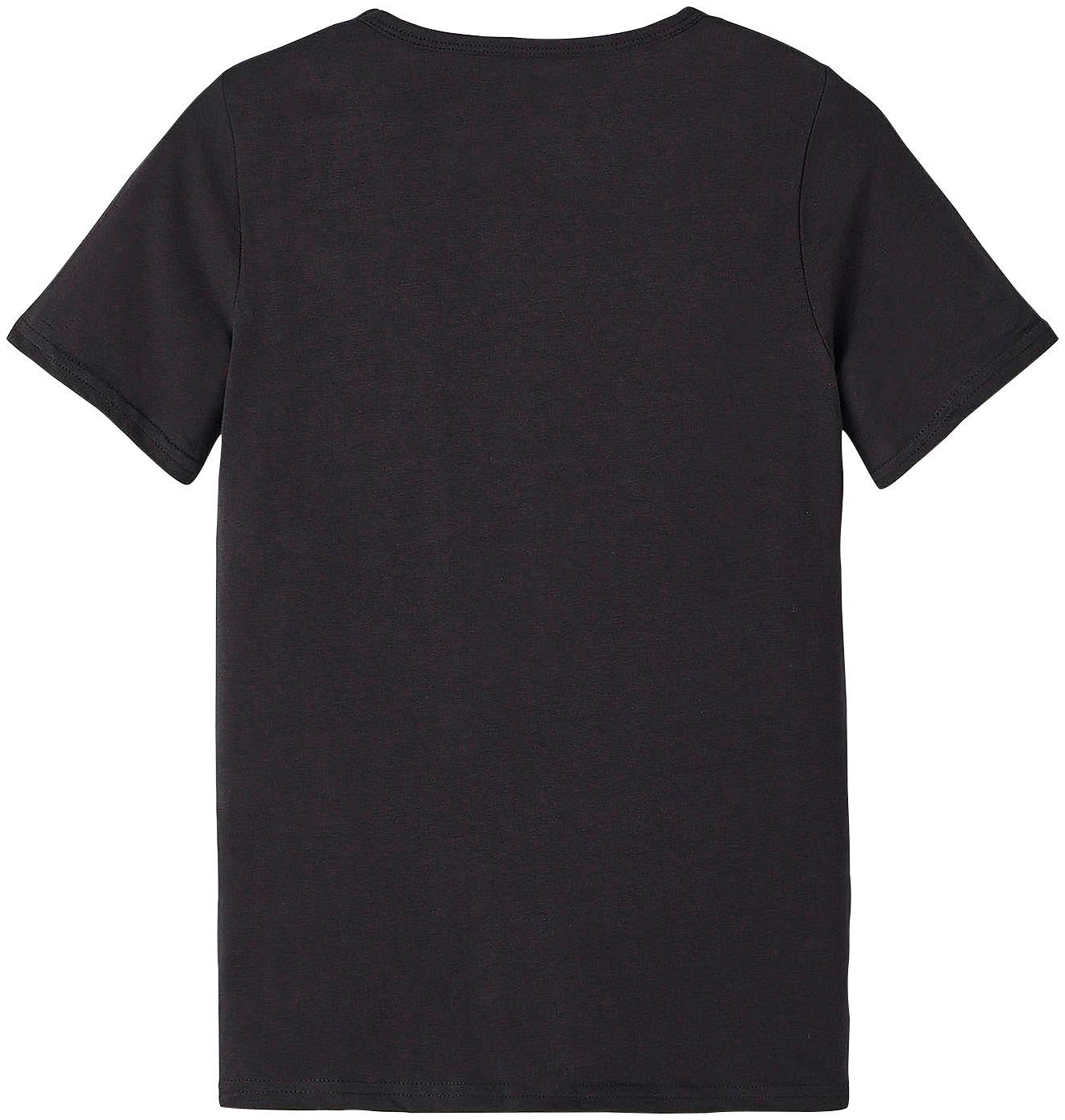 NOOS T-Shirt 2-tlg., (Packung, Name It NKMT-SHIRT SLIM Black 2er-Pack) 2P