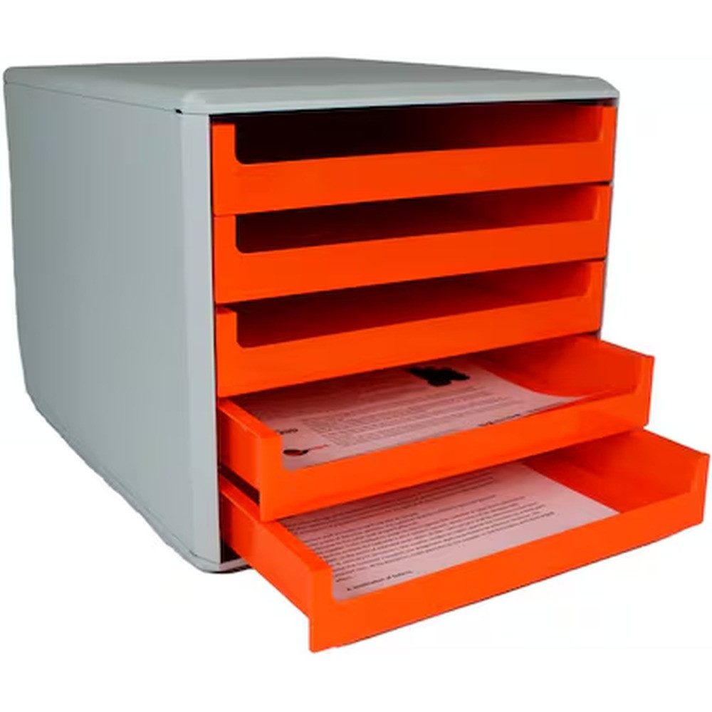 M&M Schubladenbox M&M Schubladenbox orange DIN A4 mit 5 Schubladen