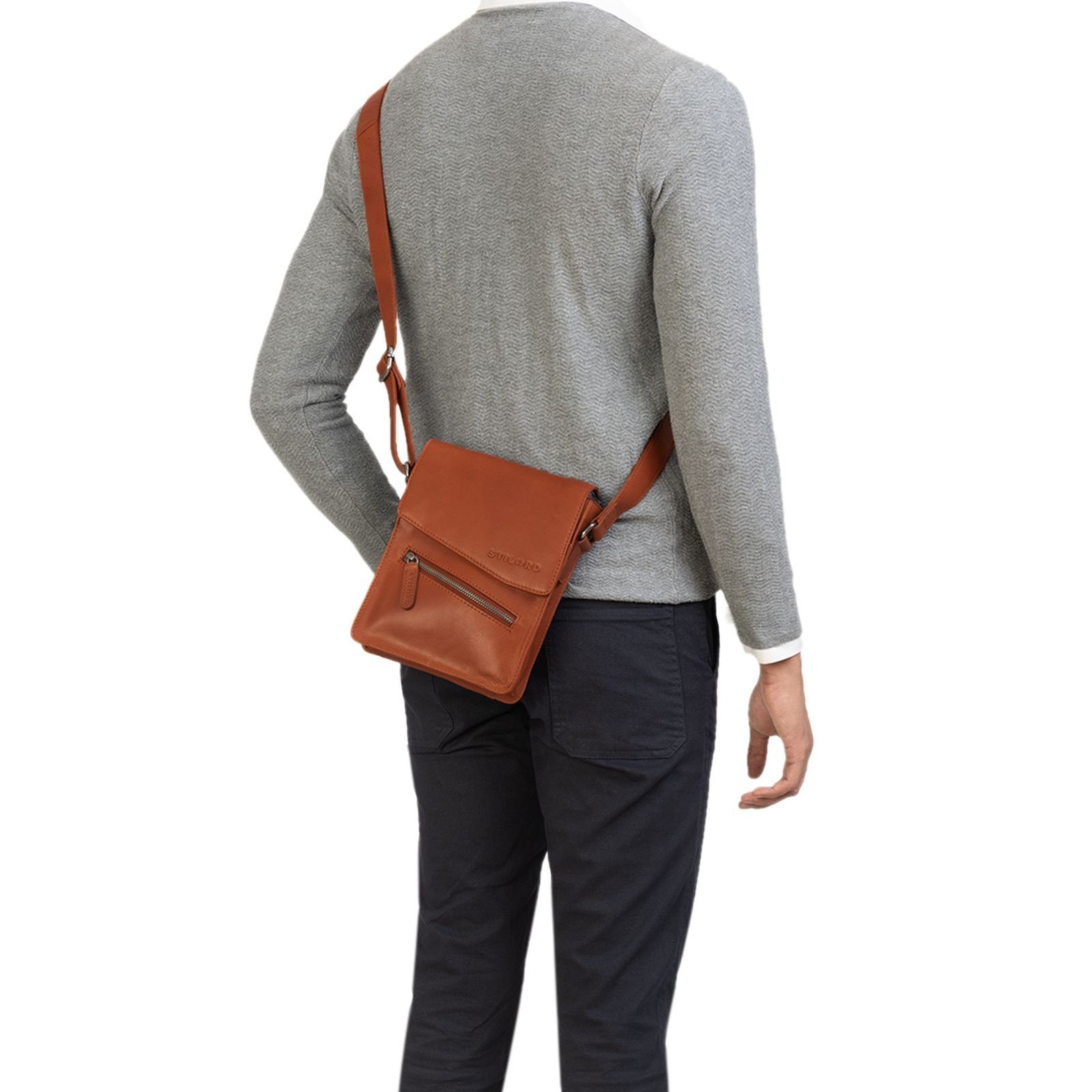 STILORD Schultertasche "Steve" Kleine Herren Tasche Leder
