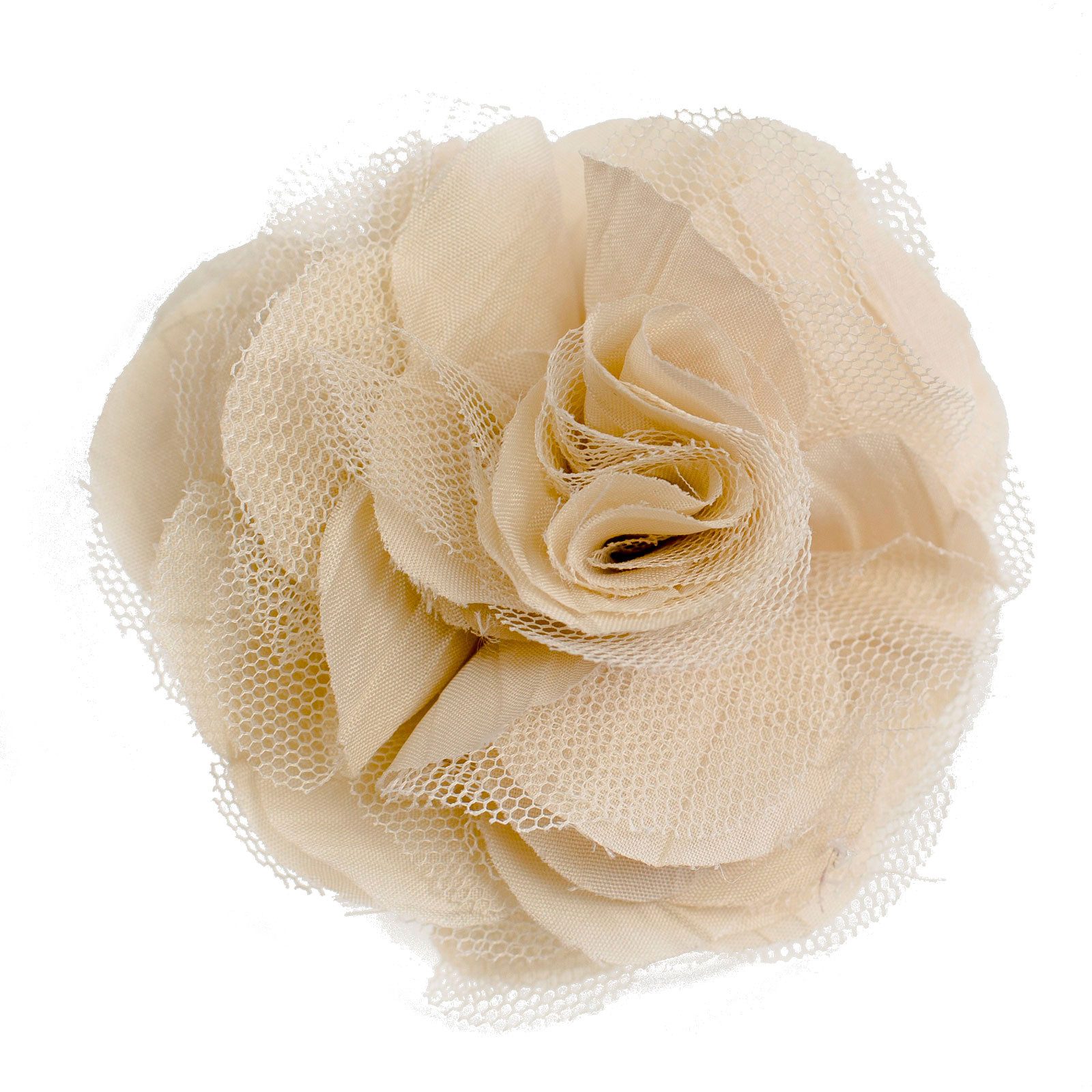 maDDma Haarspange Textilblüte Rose Ø9cm Ansteck Blüte Spange Haarspange Sicherheitsnadel, creme