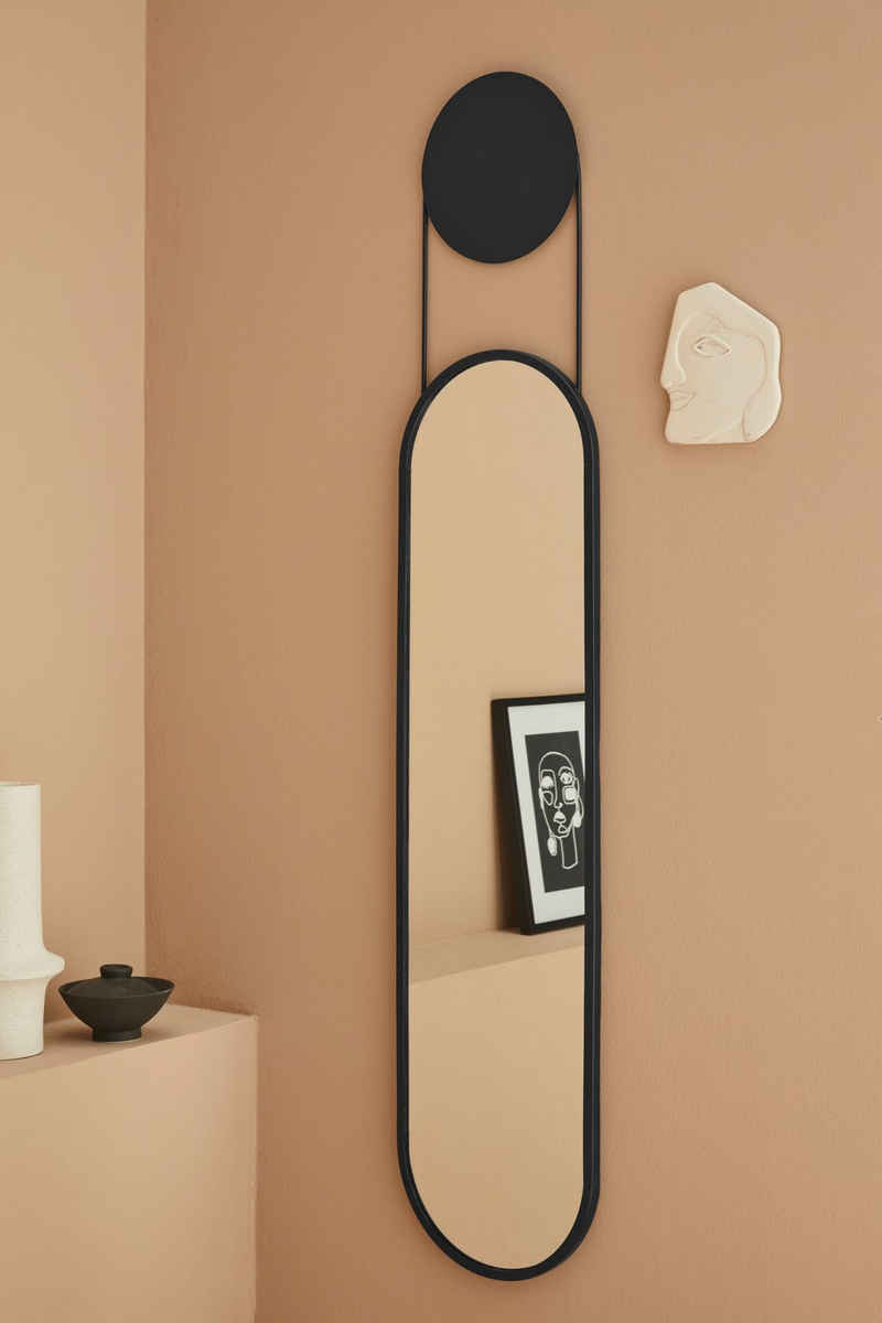 LeGer Home by Lena Gercke Wandspiegel »länglicher Spiegel, schwarz« (1-St), Dekospiegel, Wanddeko, länglich oval, Rahmen aus Metall, modern