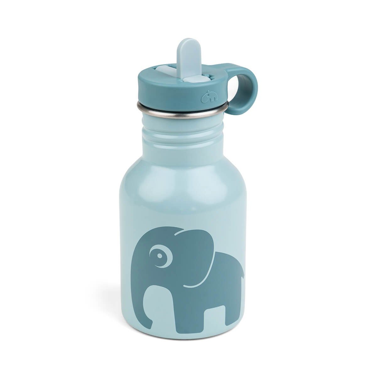 Trinkflasche Trinkflasche Elphee blau Edelstahl 350ml Trinkhalm Kinder