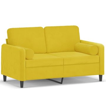 vidaXL Sofa 2-Sitzer-Sofa mit Zierkissen Gelb 120 cm Samt